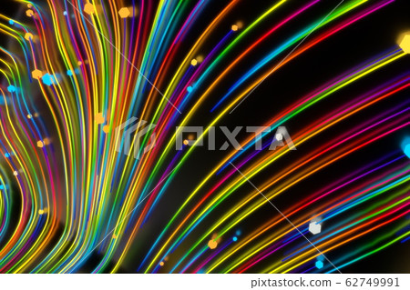 Neon glowing twisted cosmic lines on the glossy surface. Turbulence curls flow colorful motion. Fluid and smooth astronomy vortex swirl structure. 3d rendering Abstract creative modern background Neon glowing twisted cosmic lines on the glossy surface. Turbulence curls flow colorful motion. Fluid and smooth astronomy vortex swirl structure. 3d rendering Abstract creative modern background 62749991