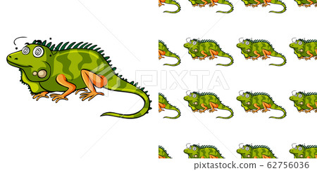 Seamless background design with green lizard 62756036
