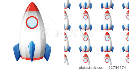 Seamless background design with rocketship - Stock Illustration ...