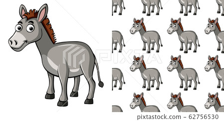 Seamless background design with gray donkey 62756530