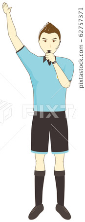 Referee blowing a whistle 62757371