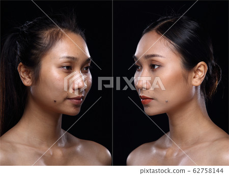 Asian Woman before make up hair style. no retouch, Asian Woman before make up hair style. no retouch, 62758144