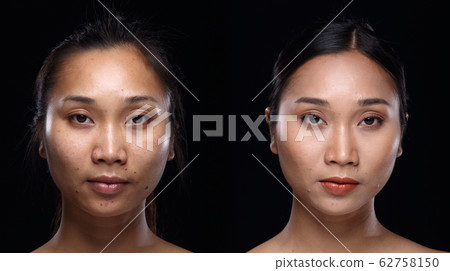 Asian Woman before make up hair style. no retouch, 62758150