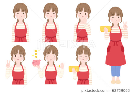 Housewife pose collection 62759063