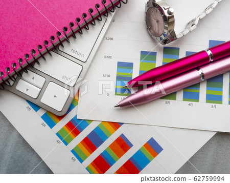 Business image, graph, keyboard, notebook, documents, woman Business image, graph, keyboard, notebook, documents, woman 62759994