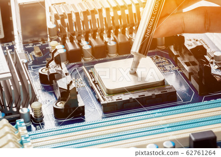 Abstract,close up of Mainboard Electronic background. (logic board,cpu motherboard,circuit,system board,mobo) 62761264