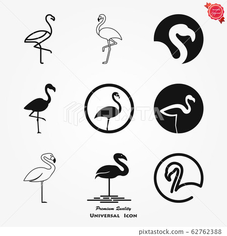 Flamingo icon, minimalistic vector illustration, symbol of bird 62762388