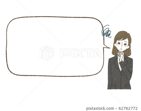 Woman in suit-speech bubble-mist Woman in suit-speech bubble-mist 62762772