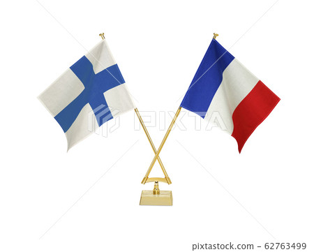Tabletop flags of the two countries 62763499