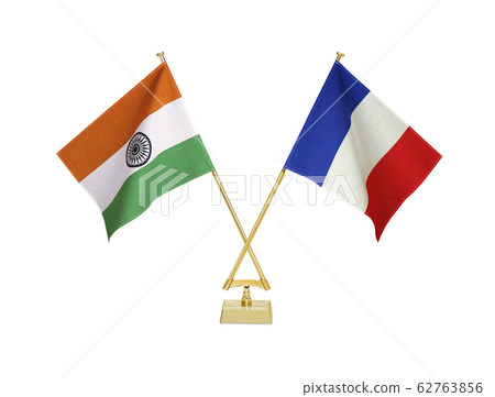 Tabletop flags of the two countries 62763856