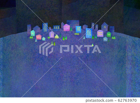 Natural scenery houses night sky snow Natural scenery houses night sky snow 62763970