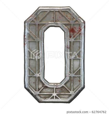 Industrial metal alphabet letter O on white background 3d Industrial metal alphabet letter O on white background 3d 62764762