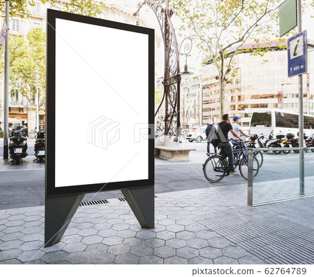 Mock up Banner stand Media Advertisement Outdoor Information board Europe city 62764789