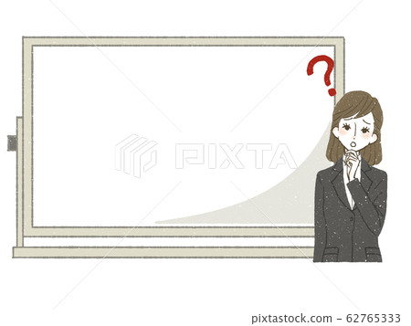 Suit Woman-Whiteboard-Doubt Suit Woman-Whiteboard-Doubt 62765333