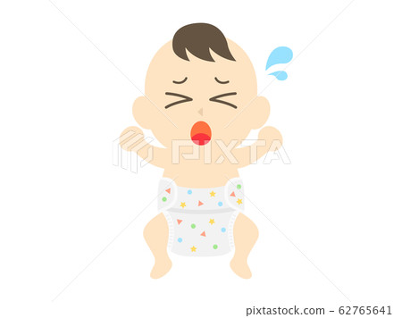 Baby in diaper crying 62765641