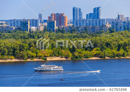 Tourist ship sailing on the Dnieper river in Kiev 62765896