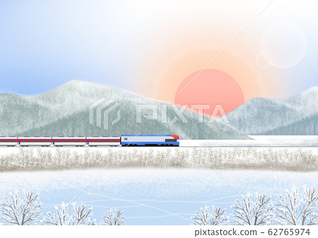 Nature landscape with sunrise illustration 006 62765974