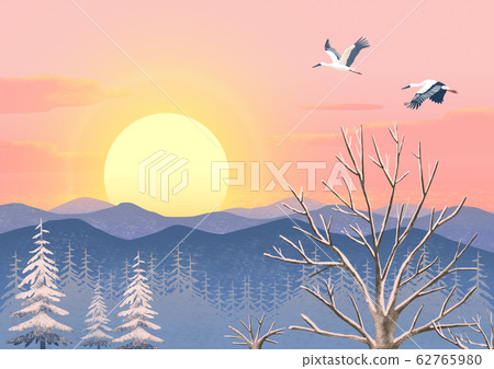 Nature landscape with sunrise illustration 001 Nature landscape with sunrise illustration 001 62765980