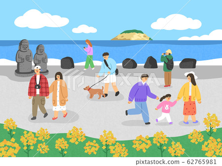 Beautiful landscape in Jeju, Korea, flat design style illustration 006 Beautiful landscape in Jeju, Korea, flat design style illustration 006 62765981