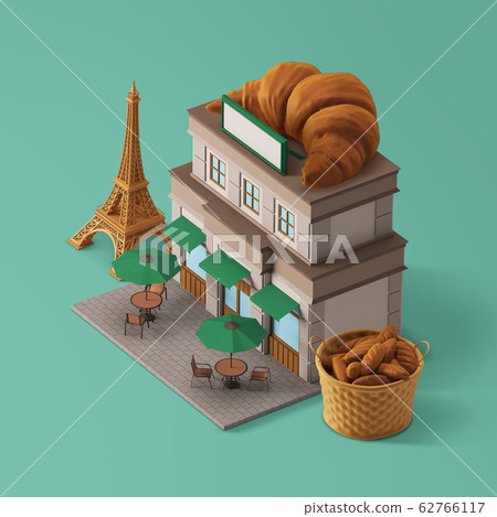 3D Shop Building with Food at the Top Isometric 008 3D Shop Building with Food at the Top Isometric 008 62766117