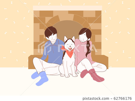 Happy time of family in winter, warm and cozy home illustration 009 Happy time of family in winter, warm and cozy home illustration 009 62766176