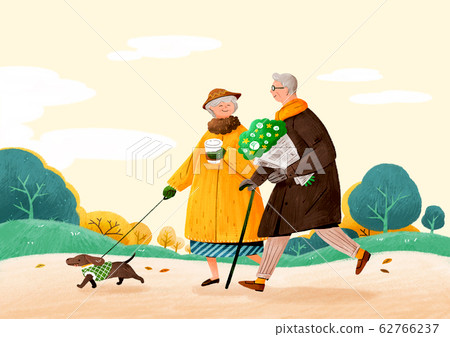 Happy senior life, healthy active lifestyle concept illustration 001 62766237