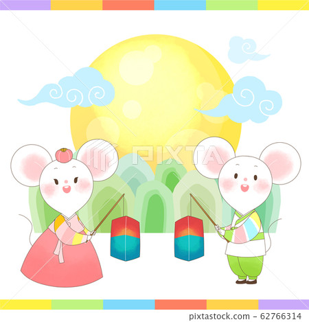 Happy New Year 2020 greeting card, banner template with rat illustration 010 62766314