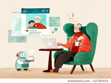 Happy senior life, healthy active lifestyle concept illustration 004 62766454