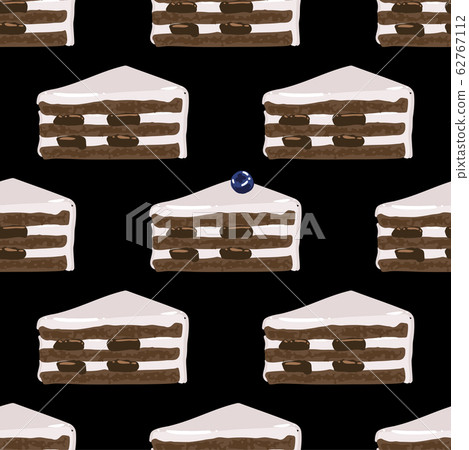 Triangular biscuit cake pieses of chocolate and... - Stock Illustration ...