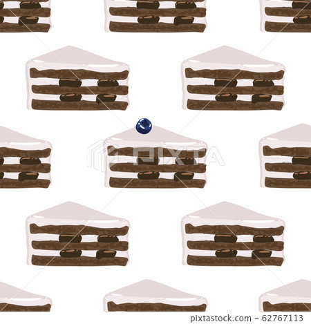 Triangular biscuit cake pieses of chocolate and... - Stock Illustration ...