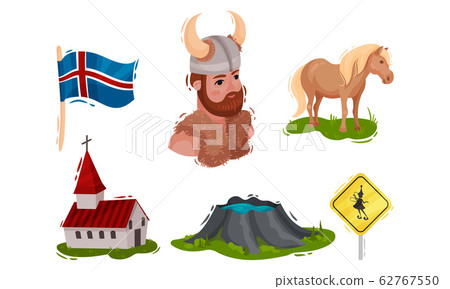 Scandinavian Countries Landmarks and Symbols with Church and Flag Vector Set Scandinavian Countries Landmarks and Symbols with Church and Flag Vector Set 62767550