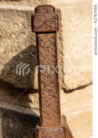 Old wrought iron bollard to repair the corners - Bologna Italy 62767666