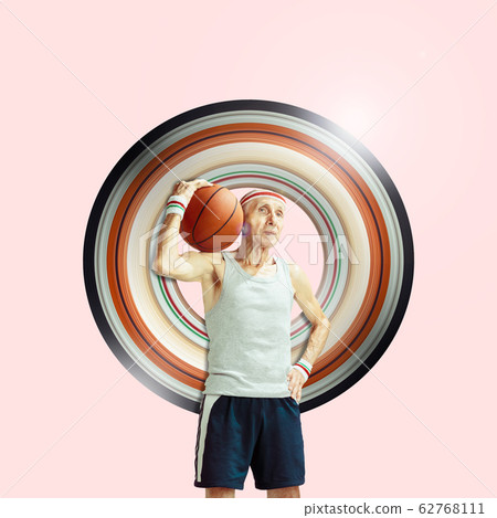 Full length portrait of a basketball player with ball Full length portrait of a basketball player with ball 62768111