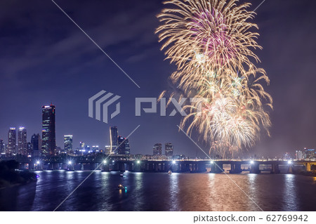 煙花，煙花節，漢江，首爾 62769942