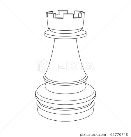 Chess rook. Outline drawing 62770748