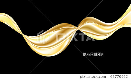 Vector gold wave, abstract background with... - Stock Illustration ...