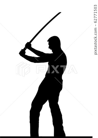 Martial arts middle-aged male silhouette Martial arts middle-aged male silhouette 62771503