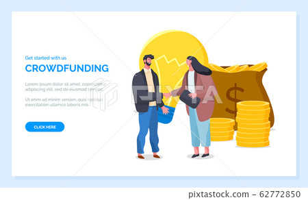 Get Started with Crowdfunding Website Page Vector Get Started with Crowdfunding Website Page Vector 62772850