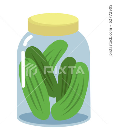 Pickled Cucumbers in Jar, Homemade Canned Veggies 62772905