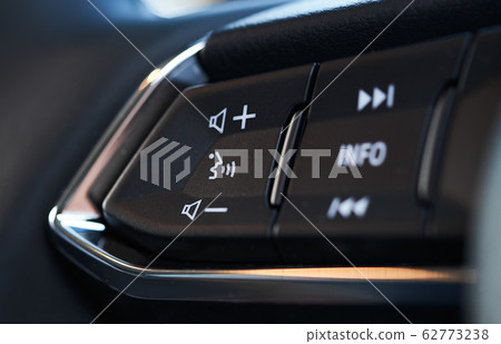 Vehicle interior of a modern car with voice control button Vehicle interior of a modern car with voice control button 62773238