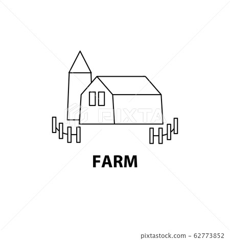 Farm ranch cute map icon symbol illustration... - Stock Illustration ...