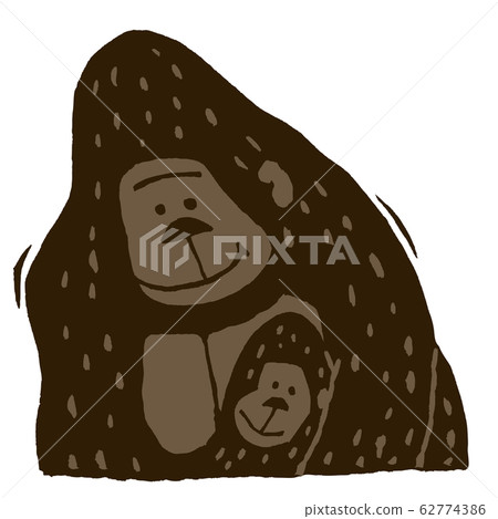 Cute gorilla parent and child 62774386