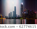 Guangzhou city aerial sunset cityscape from day to night in one photo 62774615