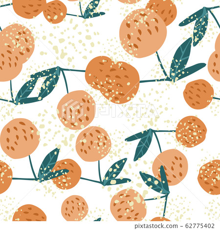 Apples seamless pattern in doodle style. Botanical - Stock Illustration ...