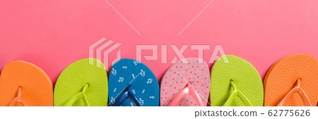 a lot of flip flop colored sandals, summer 62775626