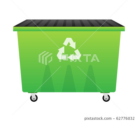Recycling garbage dumpster, wheelie trash bin. 62776832