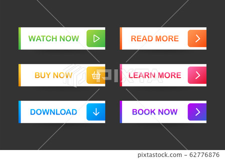 Set of vector modern trendy flat buttons. - Stock Illustration ...