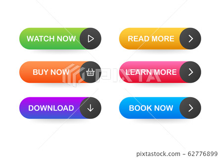 Set of vector modern trendy flat buttons. - Stock Illustration ...