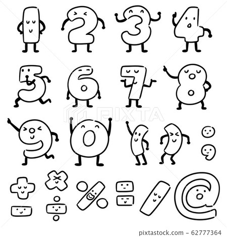 vector set of number cartoon 62777364