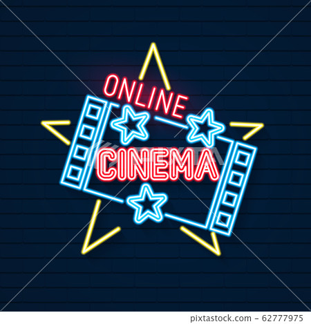 Online Movies Neon Signboard. Led Neon Light Sign 62777975